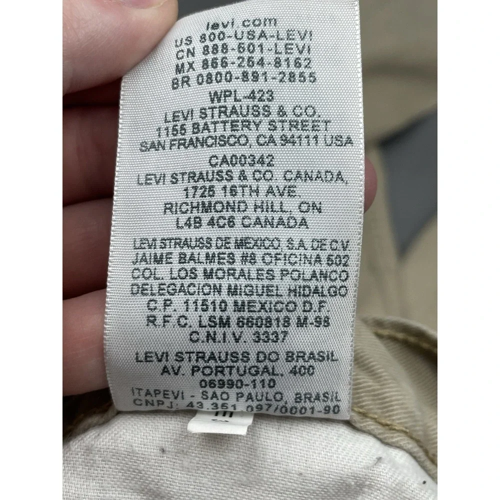 Levi's 511 Slim‎ Fit Jeans Mens 29 29 (28 28) Brown Lightweight Canvas Work Soft